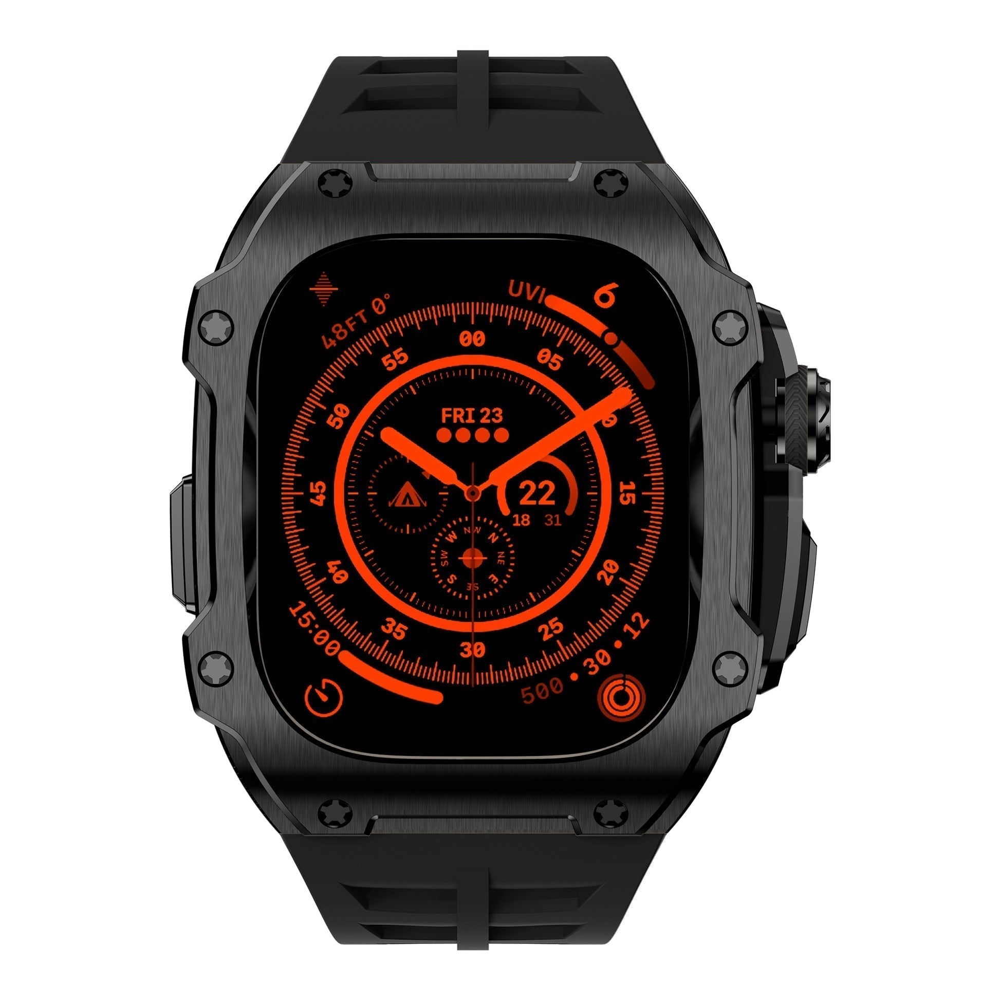Série RM7015 - Boîtier Apple Watch Ultra en acier inoxydable Dark Vanguard
