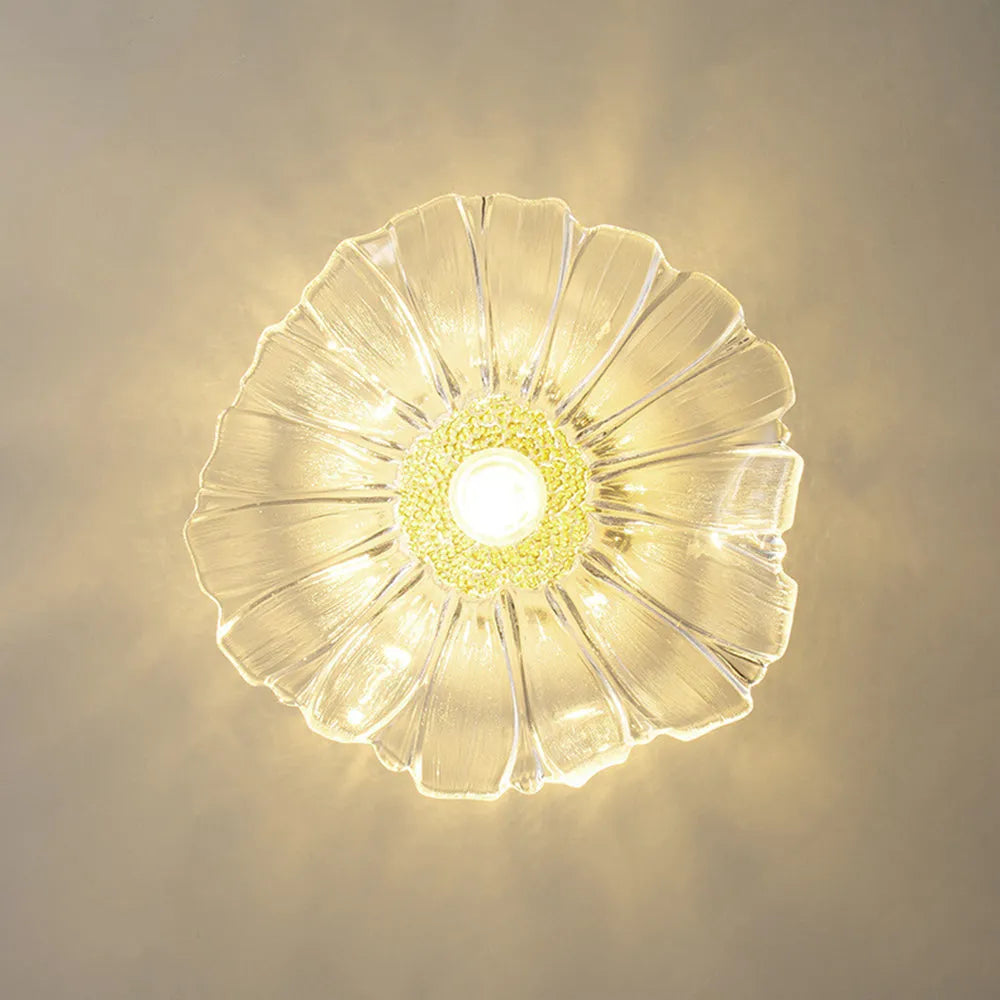 Lámpara colgante de vidrio con forma de flor Calia - luminaria de techo vintage