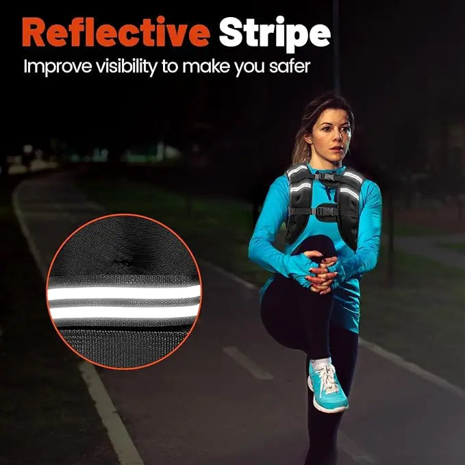 調節可能な重り入りベスト 反射帯付き トレーニング用