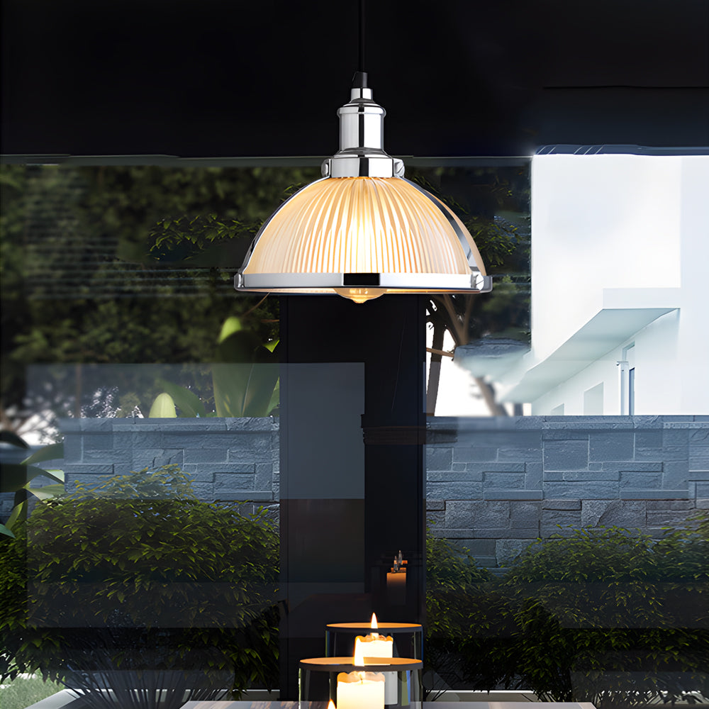 Candelabru din sticlă vintage cu dungi Eloria Crest pentru săli de mese