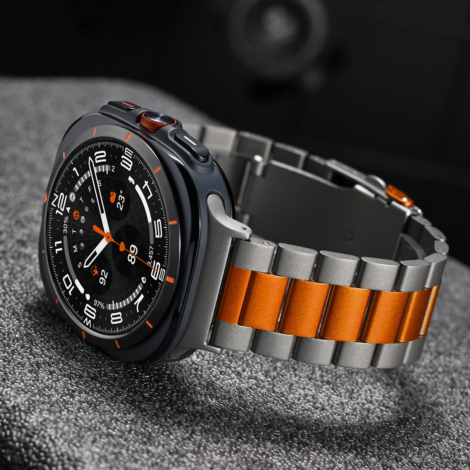 Anel de Titânio Estilo Empresarial para Samsung Watch Ultra