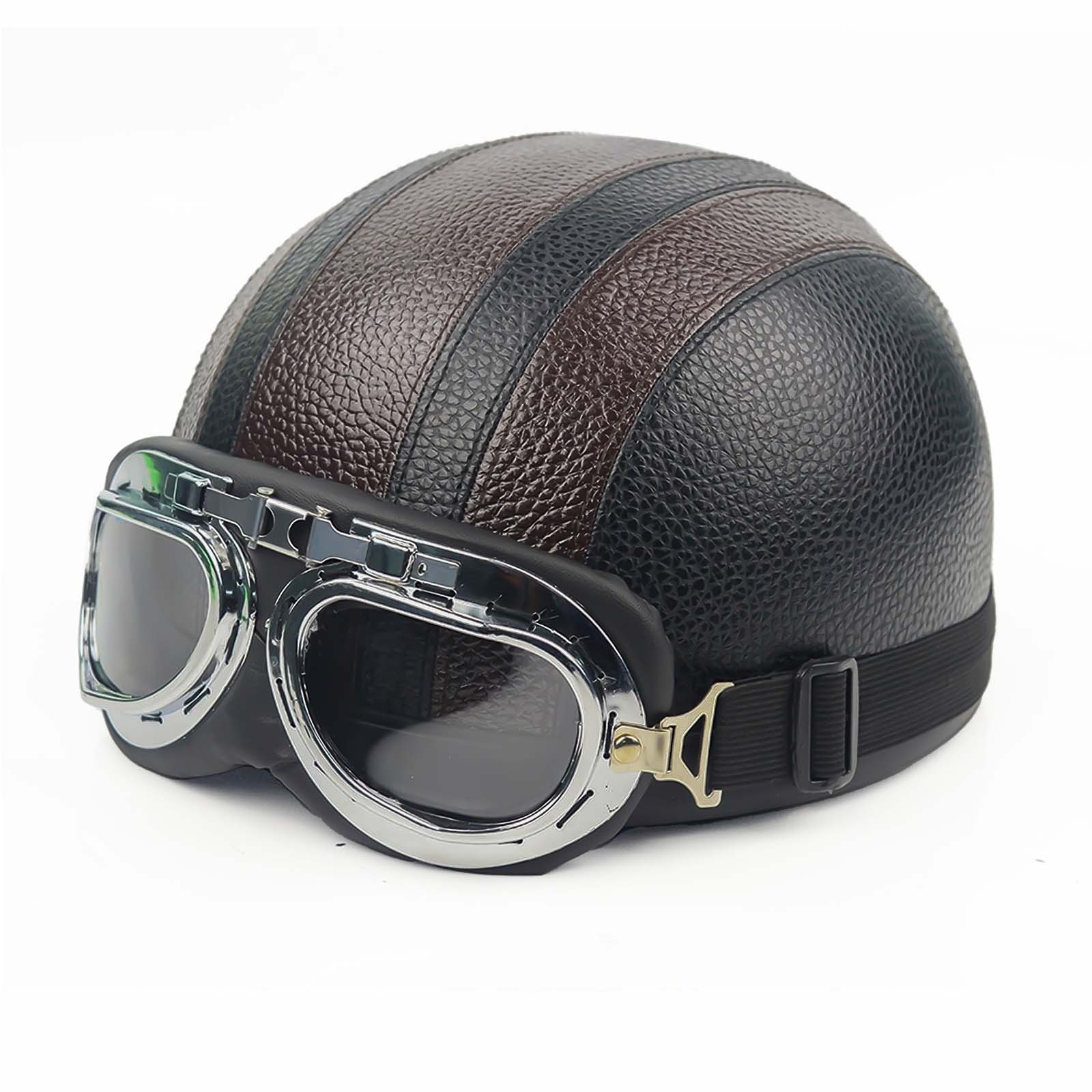 复古风格半罩巡航摩托车头盔骑士用