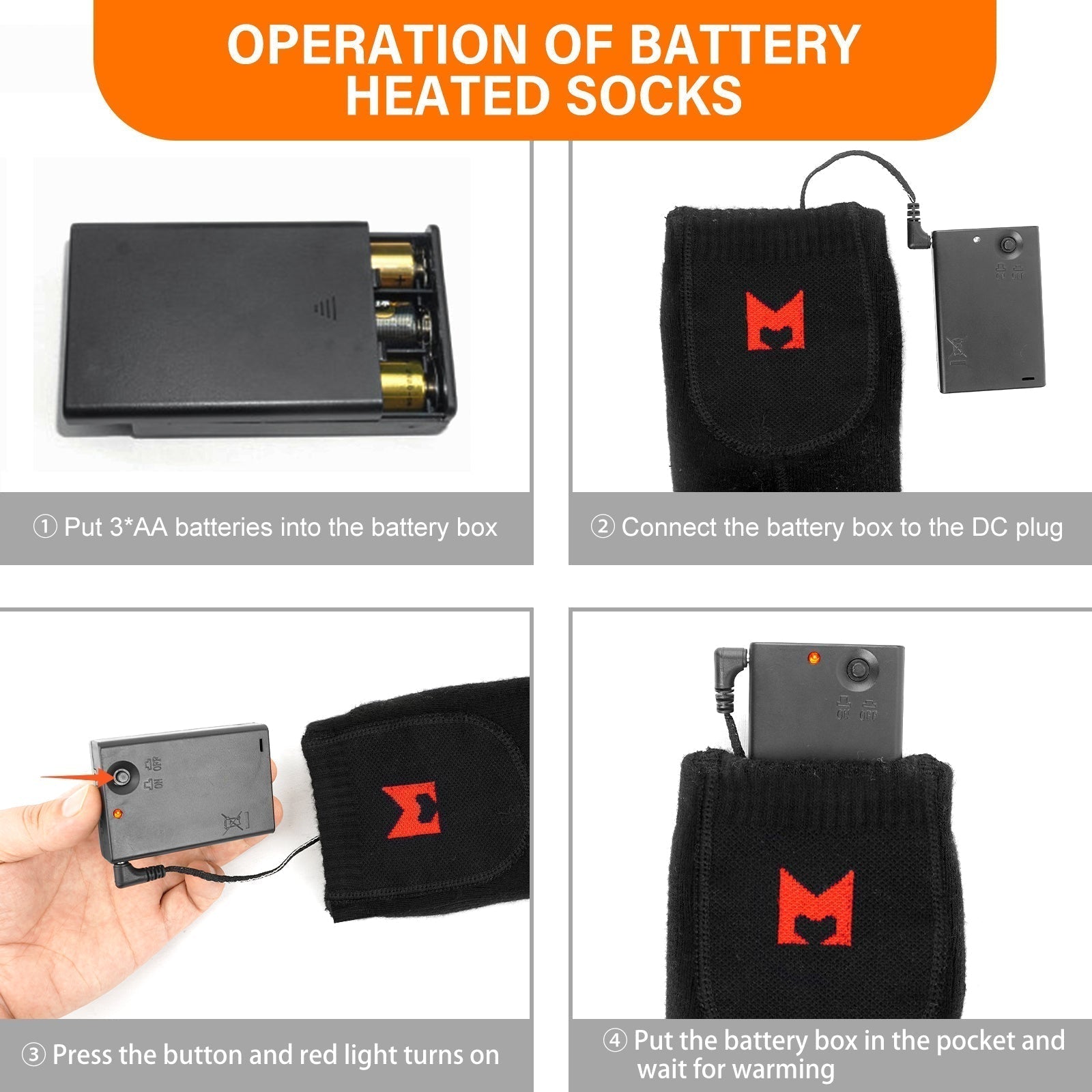 Batteridrivna värmestrumpor (svarta)