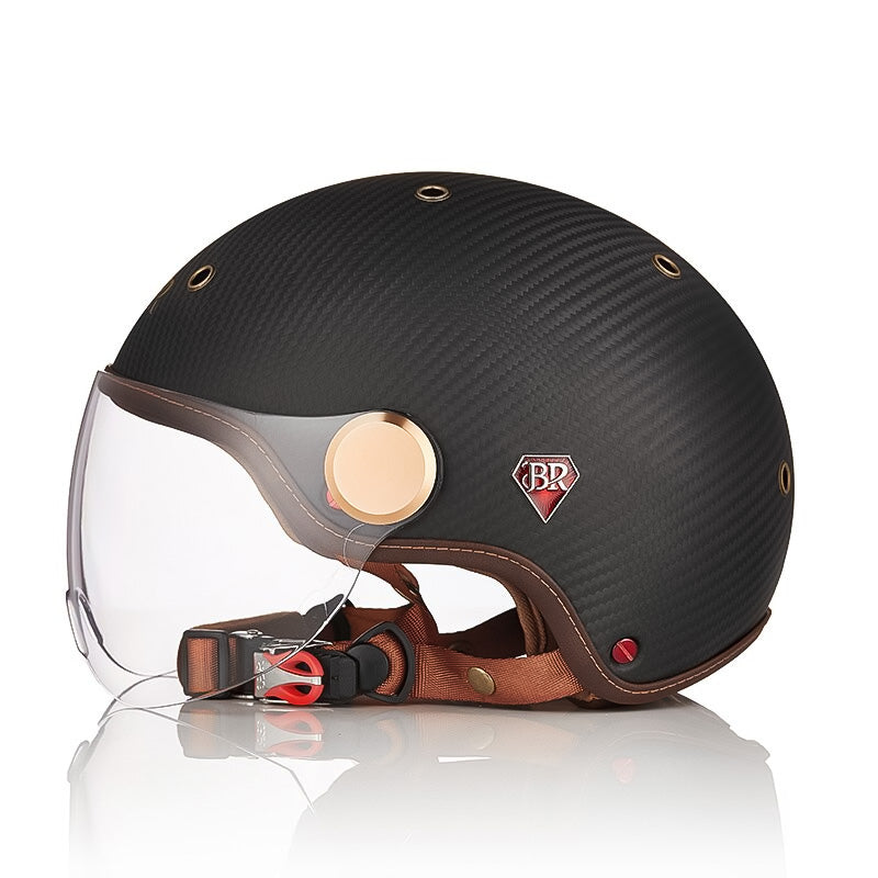 Topi keledar motosikal binaan gentian arang edisi