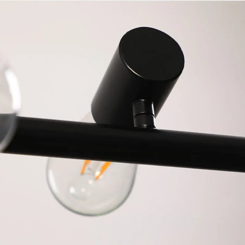 Epoch vintage LED-lysekrone — robust sort metalramme