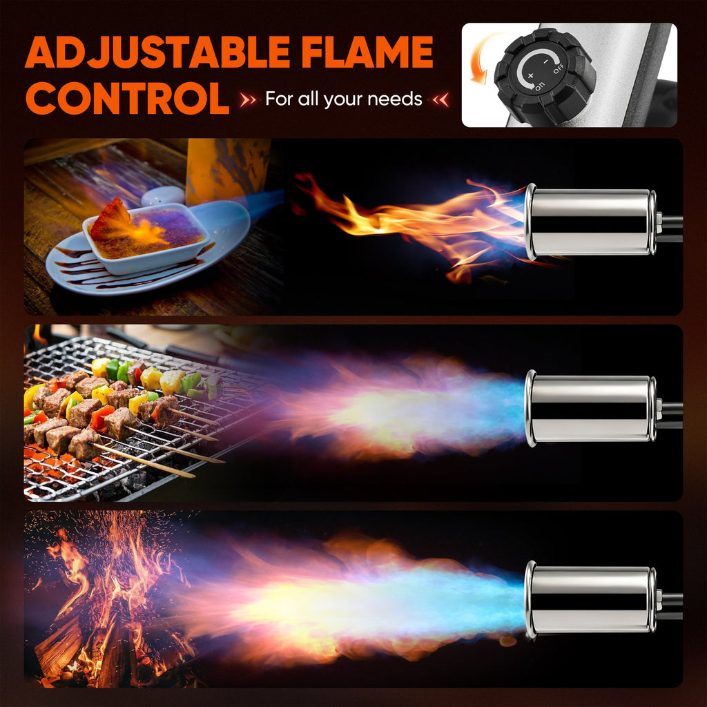 Propane Torch – Adjustable Flame up to 1800°C, Safety Lock, One-Touch Max Fire