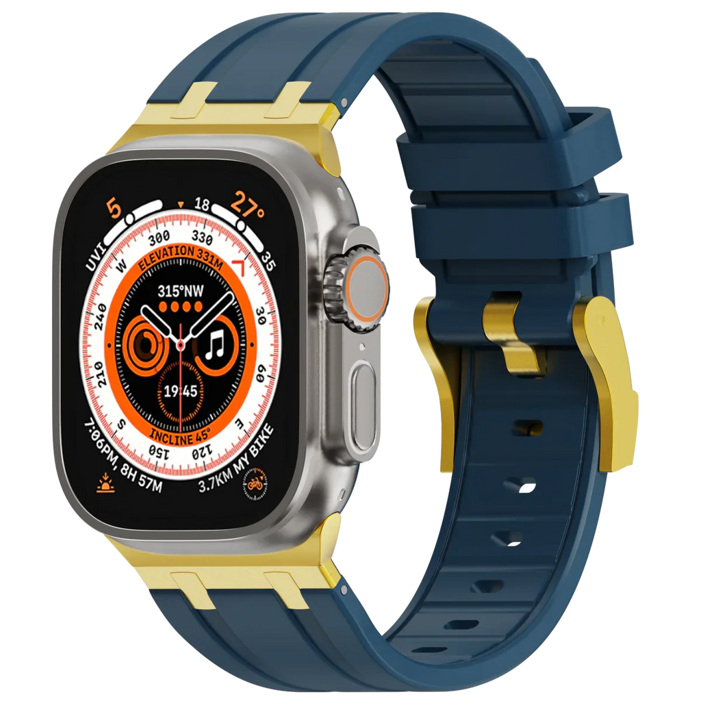Luxe AP metalen kop siliconen band voor Apple Watch