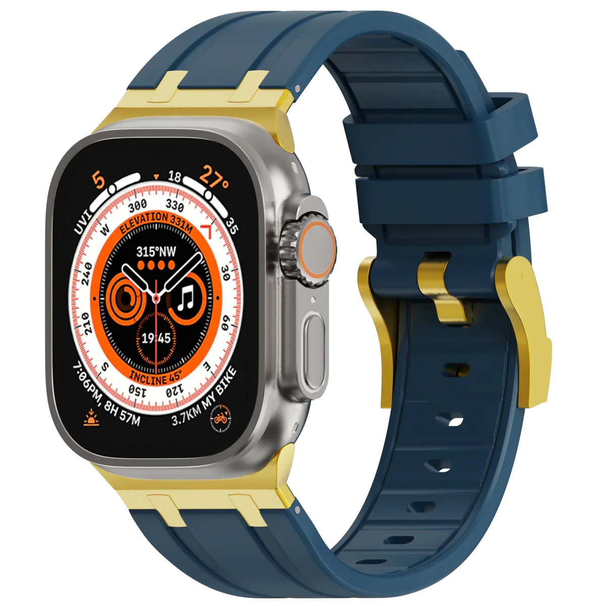 Luxe AP metalen kop siliconen band voor Apple Watch