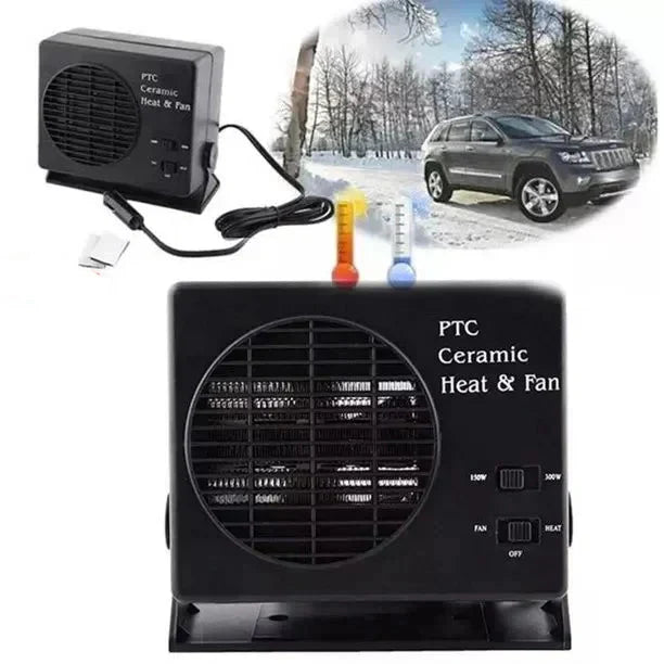 Calefactor Cerámico para Coche NovaHeat 12V 150W-300W con Ventilador y Desempañador con Termostato Automático