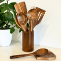 NatureLeaf Durable Wooden Cooking Utensil Set For Health Conscious Home Cooks