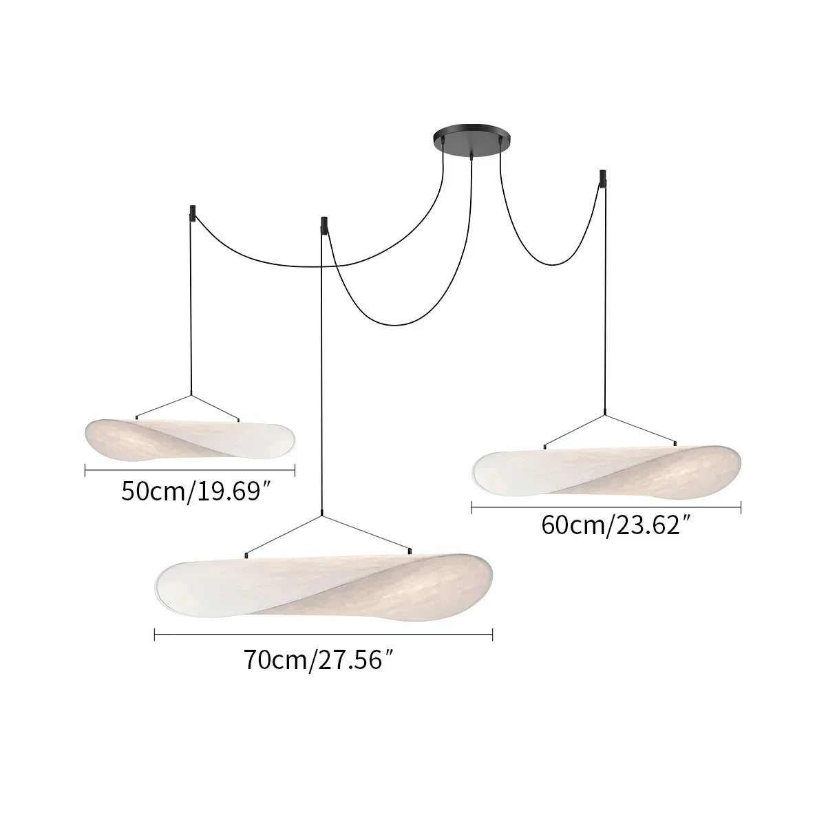 Lampu Gantung Sutera Bentuk Awan Seni Zen untuk Ruang Tamu - Orntli