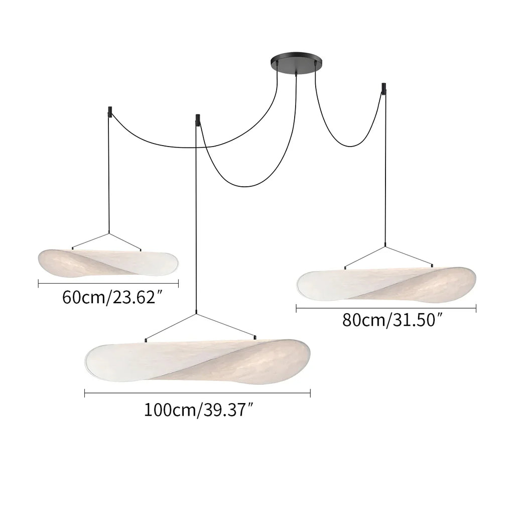 Lampu Gantung Sutera Bentuk Awan Seni Zen untuk Ruang Tamu - Orntli