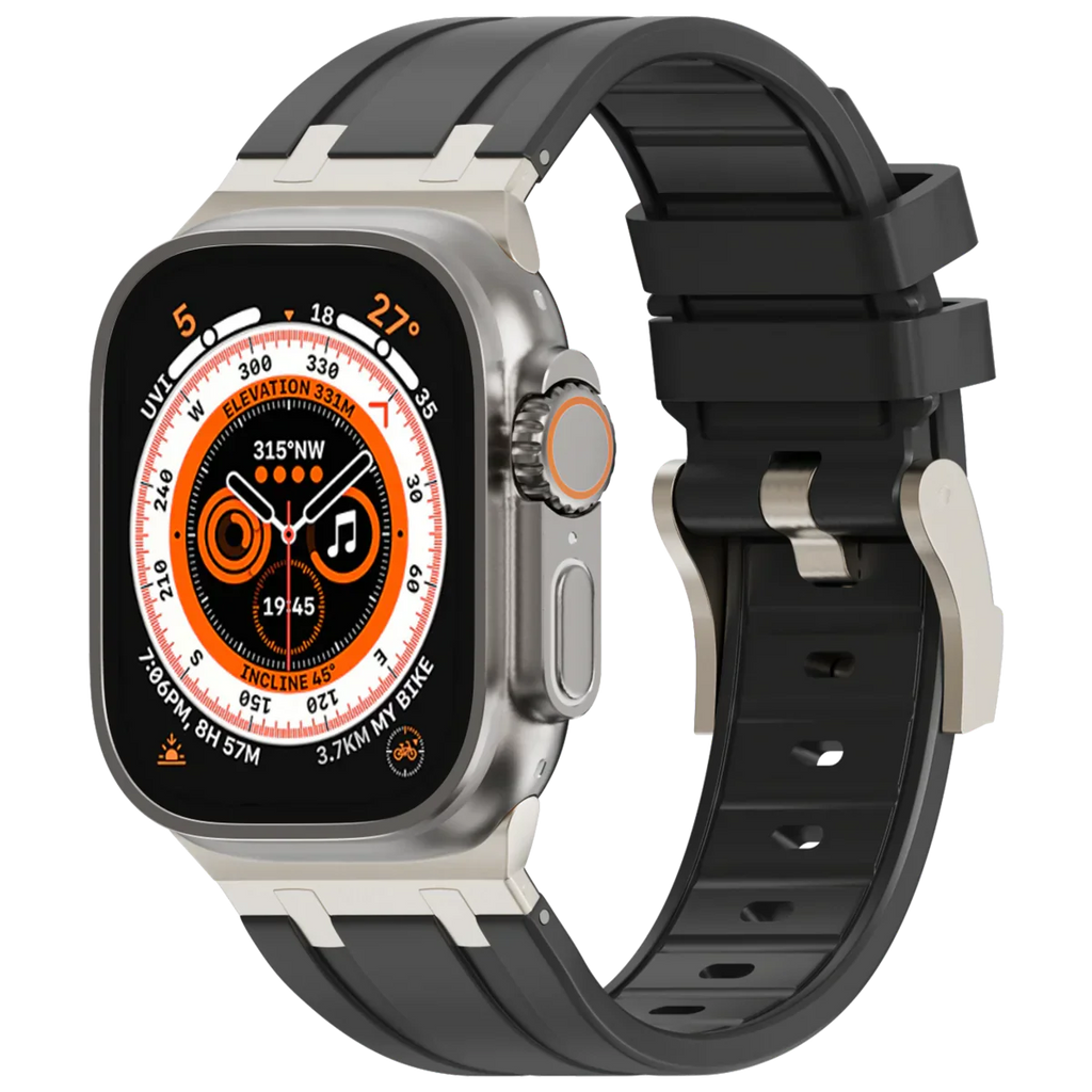 Luxe AP metalen kop siliconen band voor Apple Watch