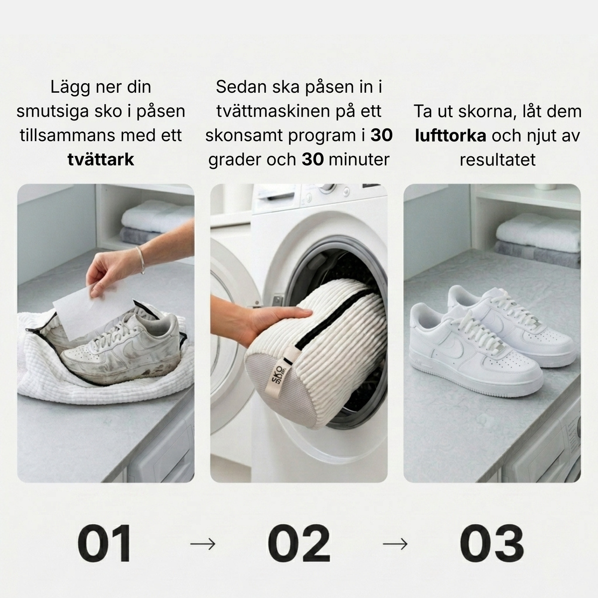 Sáček na praní bot v pračce – podšitý mikrovláknem, polstrovaný, opakovaně použitelný