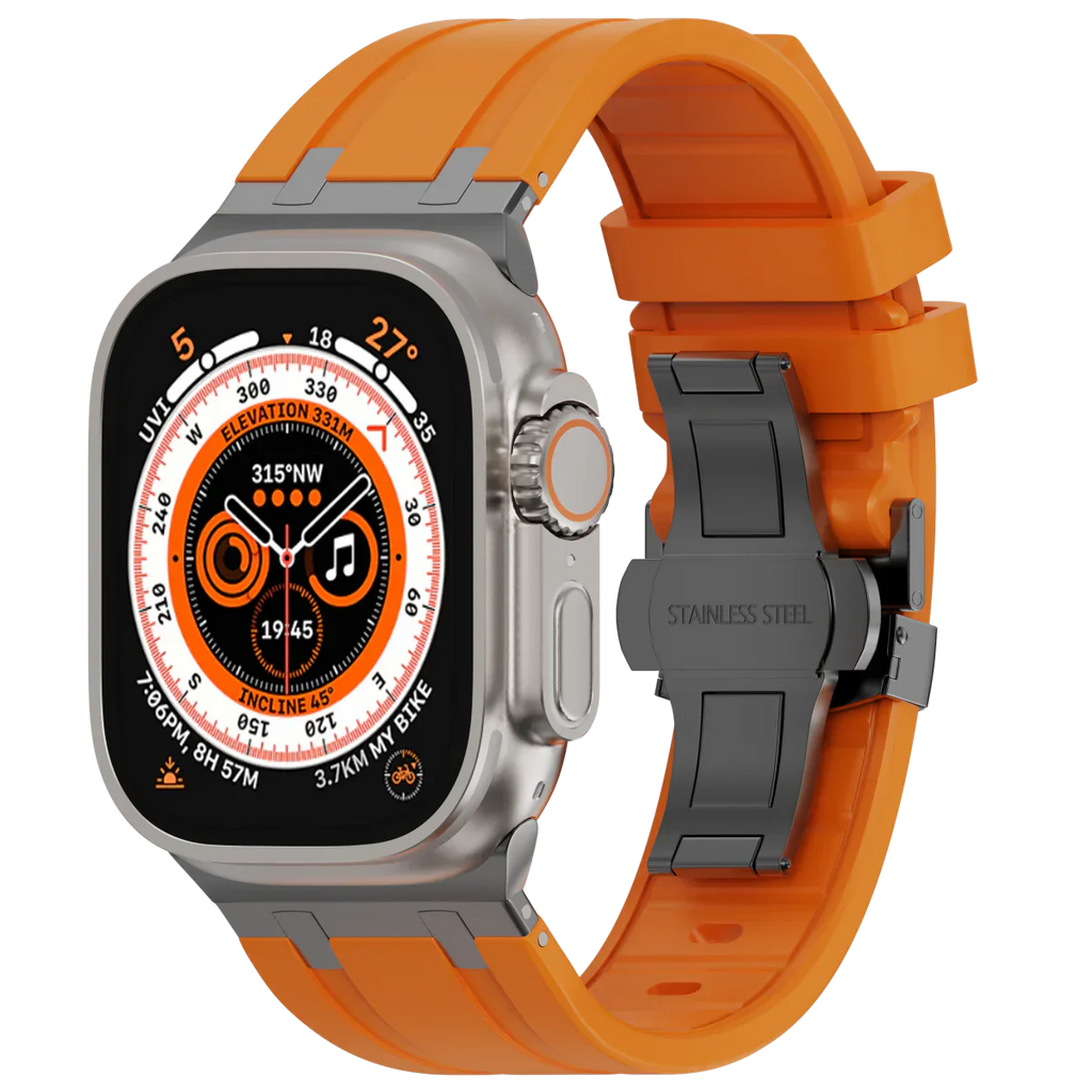 Cinturino in silicone di lusso con fibbia a farfalla AP per Apple Watch