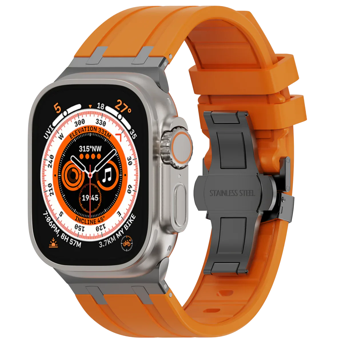 Cinturino in silicone di lusso con fibbia a farfalla AP per Apple Watch