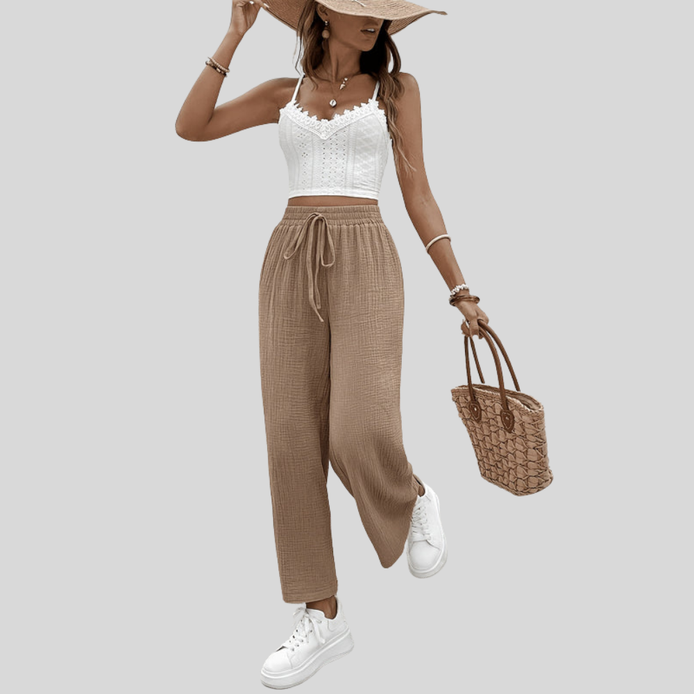 Elastic Cropped Summer Pants