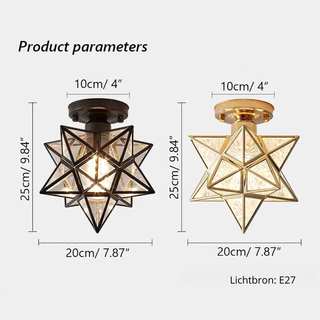 Plafonnier en forme d’étoile - Lampe design à lumière géométrique