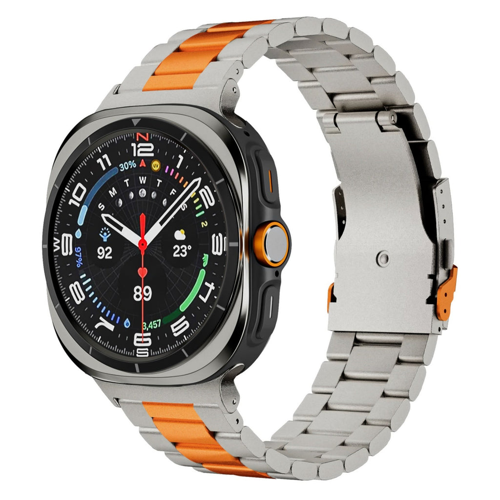 Anel de Titânio Estilo Empresarial para Samsung Watch Ultra
