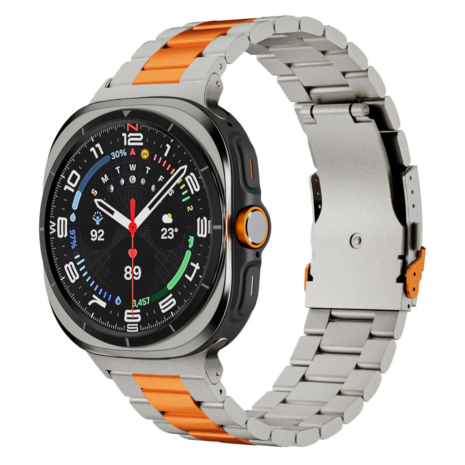 Anel de Titânio Estilo Empresarial para Samsung Watch Ultra