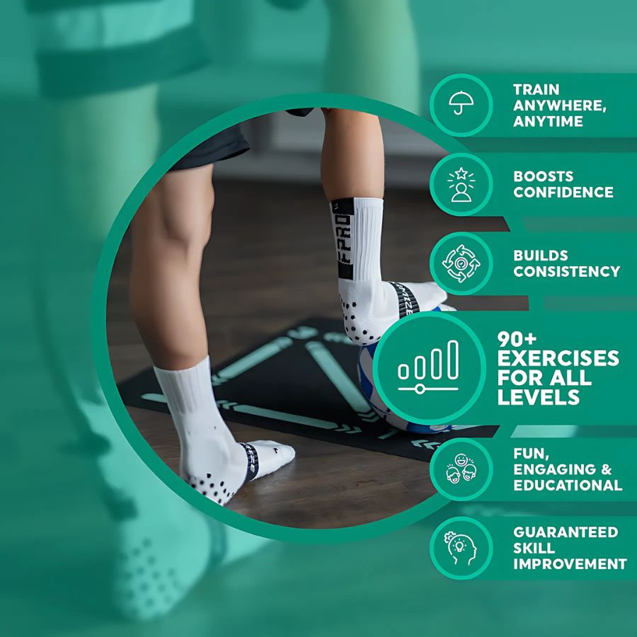 Fotbollsproffs träningsmatta och videoträningsprogram