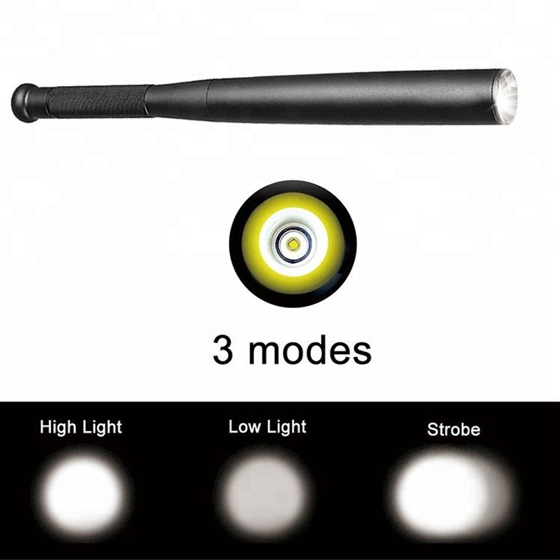 GlowBat Baseball Bat Shaped LED Flashlight With Three Lighting Modes Emergency Use