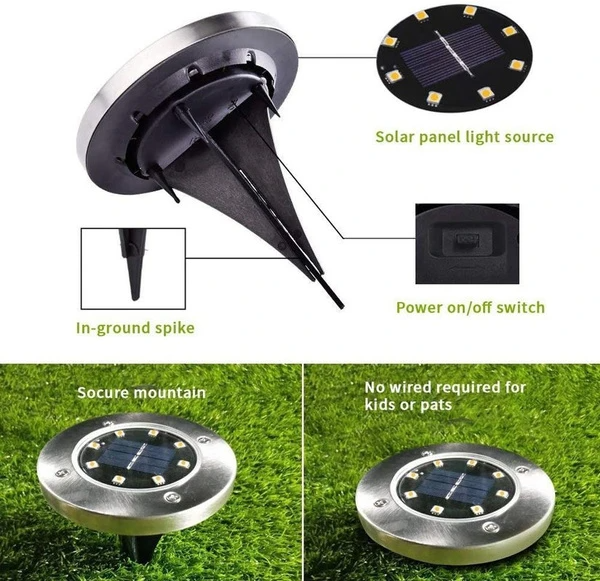12 LED Solar Ground Lights Outdoor Waterproof For Garden Path