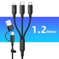 Drei-in-Eins-USB-Ladekabel mit USB-A-, Typ-C- und Micro-USB-Anschlüssen