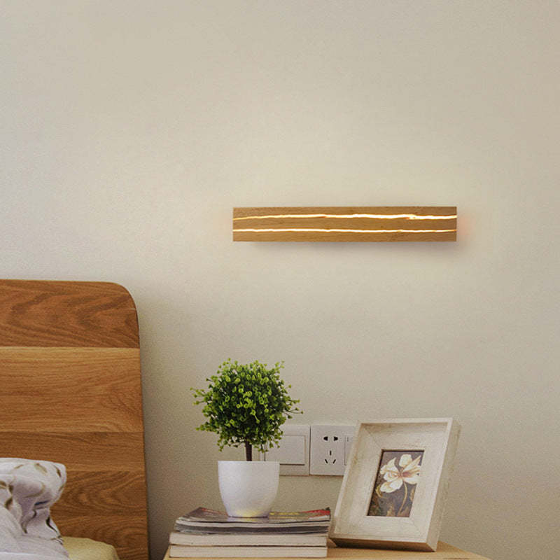 Lámpara de pared LED Muto con tablero de madera agrietada giratorio - regulable, tres temperaturas