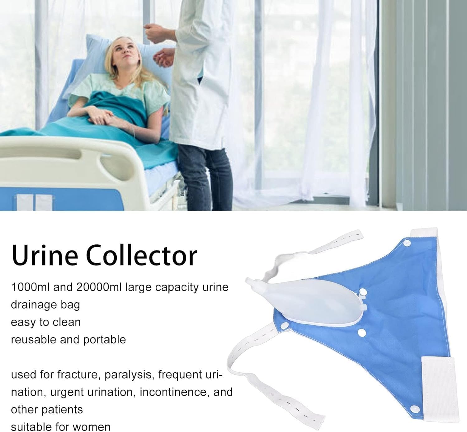 Sac de drainage urinaire portable réutilisable de qualité médicale AuraFlow