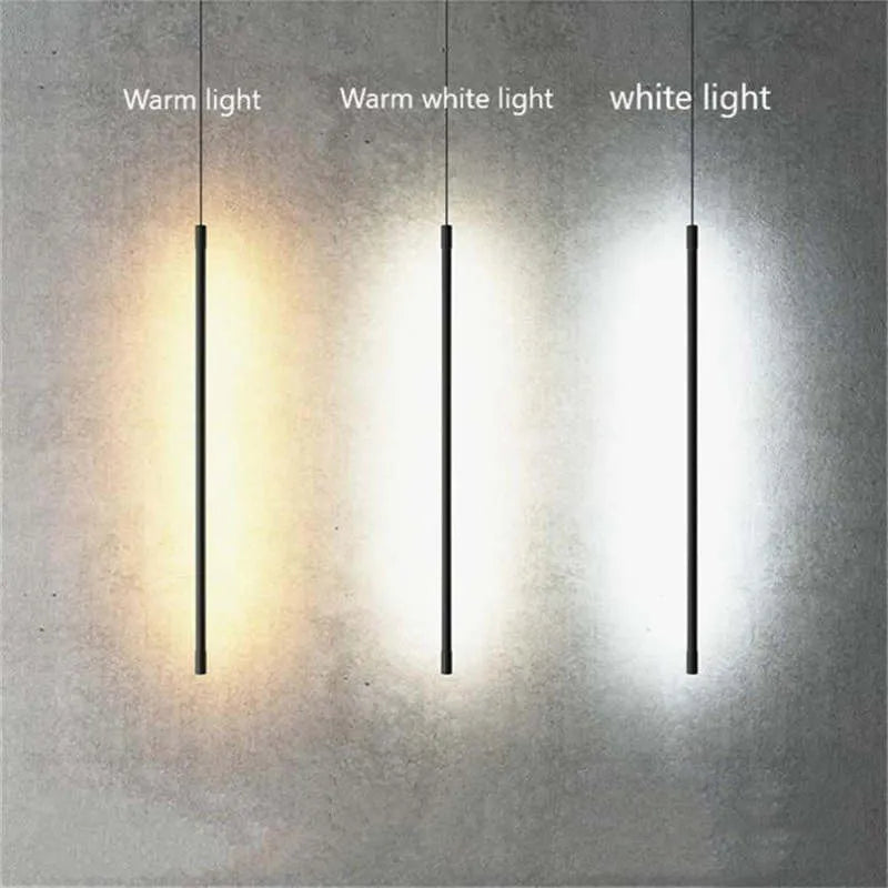 Minimalistické lineární závěsné svítidlo Erix - elegantní štíhlá silueta, černé