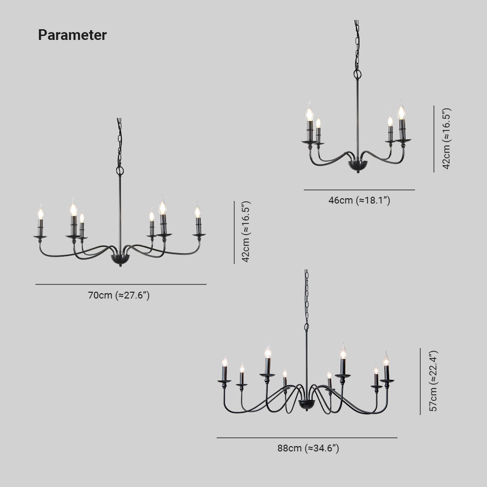 Orix Metal Chandelier — Retro Vintage Candle Design