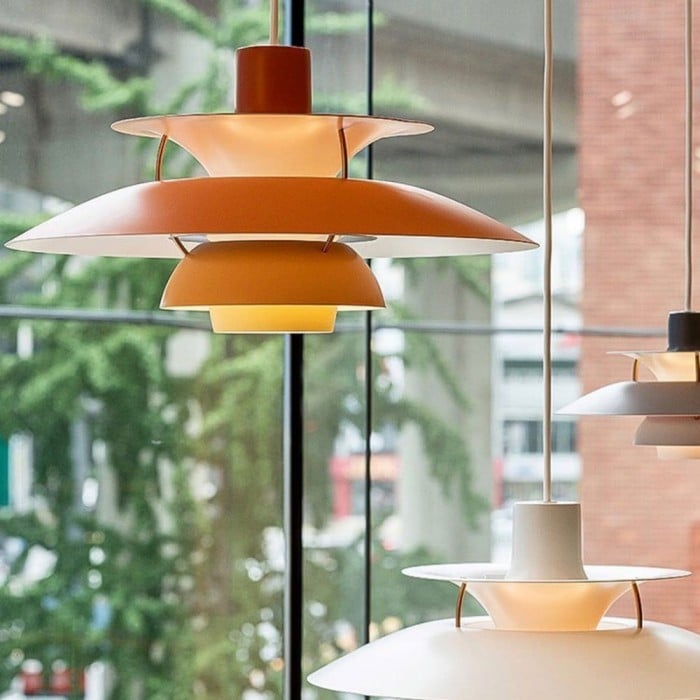 Macaron-pendellampe — metallskjerm i 15 farger, E27, 30–50 cm