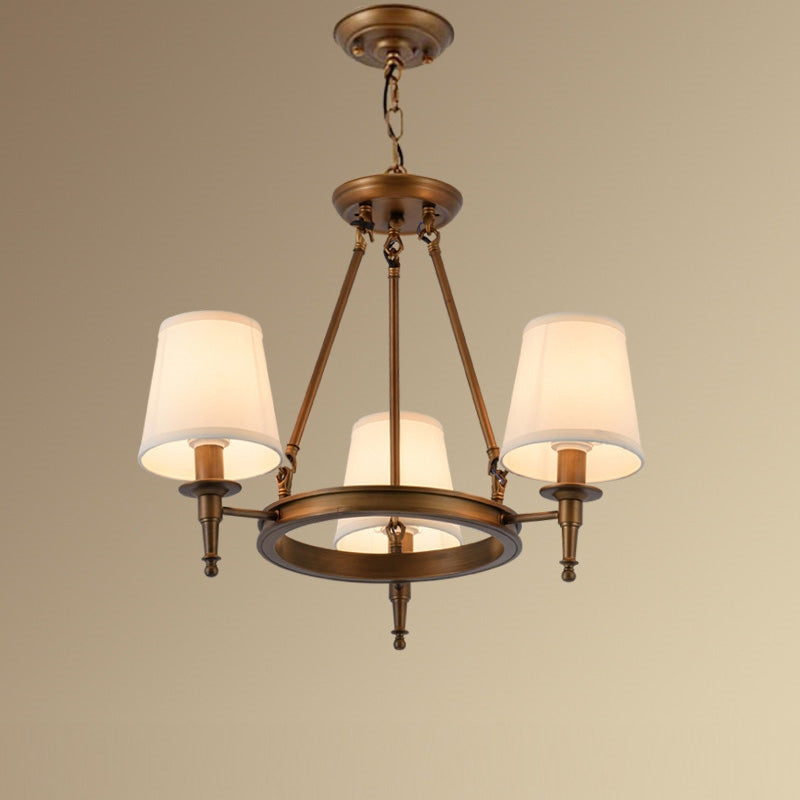 Silva vintage Ring Metal/Fabric Chandelier, Black/Copper - Neutralighting