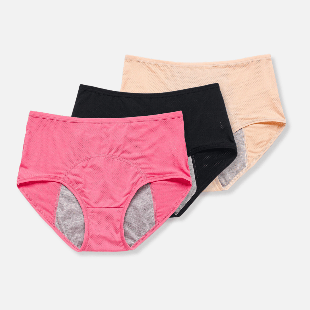 Auslaufsichere Menstruationsunterwäsche