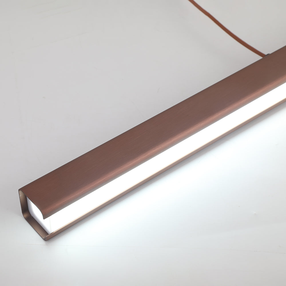 Suspension LED linéaire moderne modèle Thala — Structure en métal, noir/marron