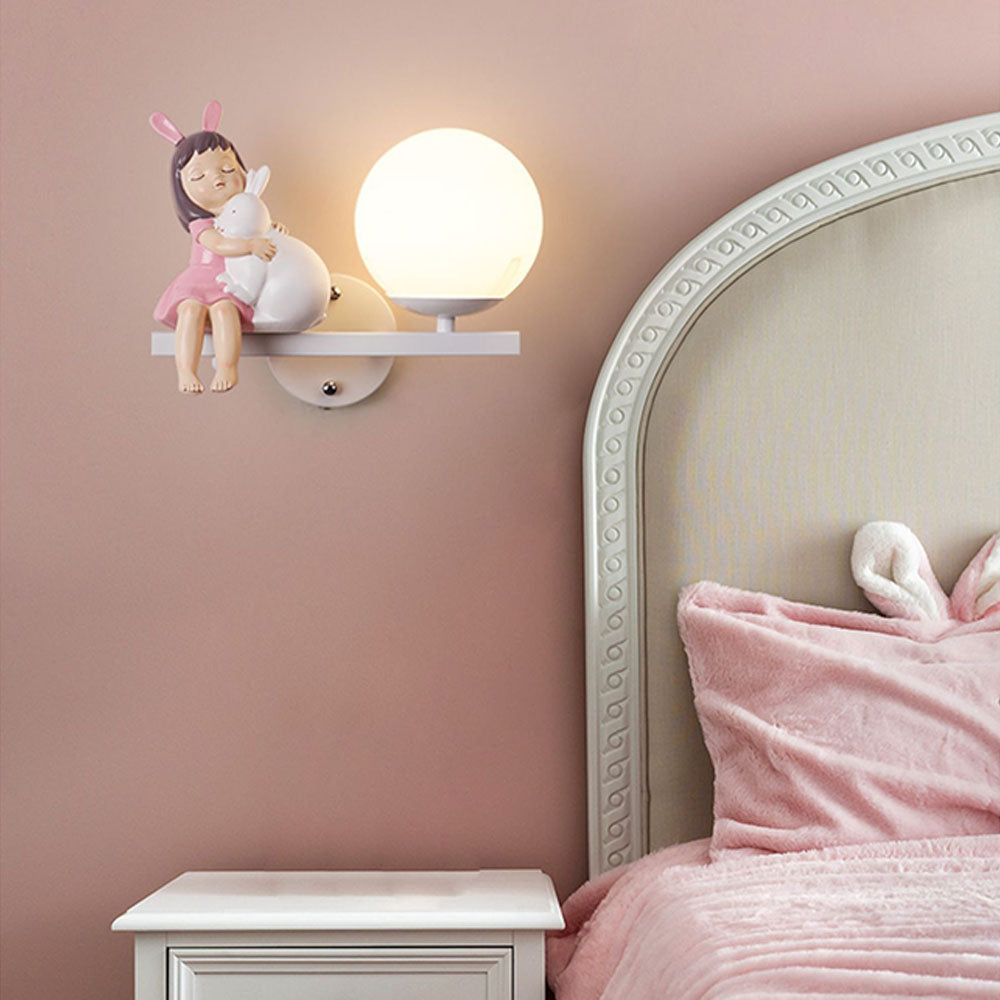 Aria Modern Metal/Glass Wall lamp, White & Pink - Neutralighting