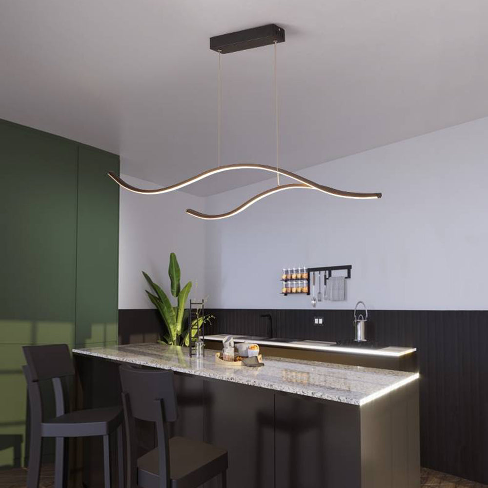 Arisha Modern Wave Pendant Light — 2 Colour, Dimmable, Bulb Included