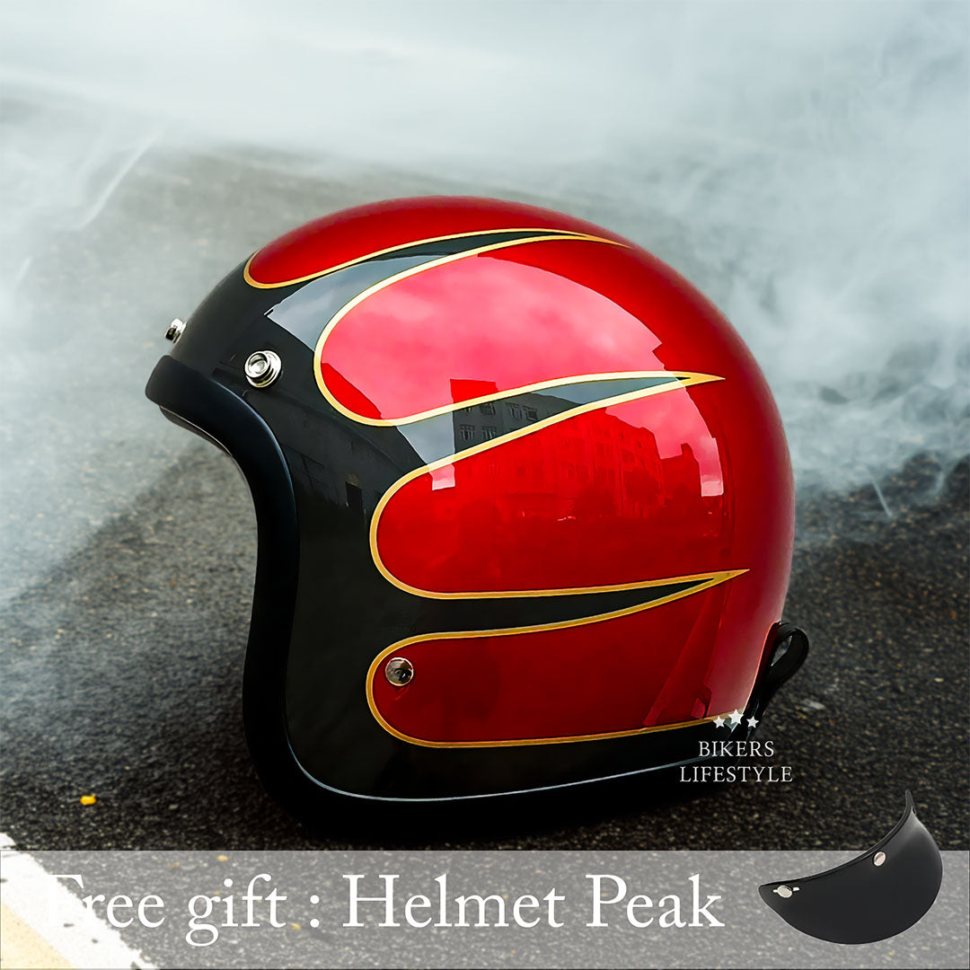 Casque de moto ancien profil bas certifié DOT et ECE