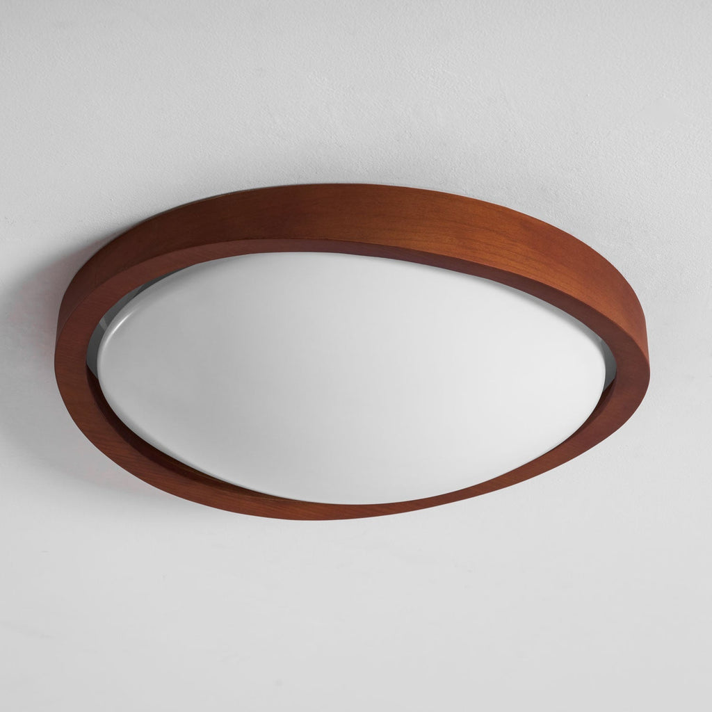 Curved Edge Walnut Ceiling Light