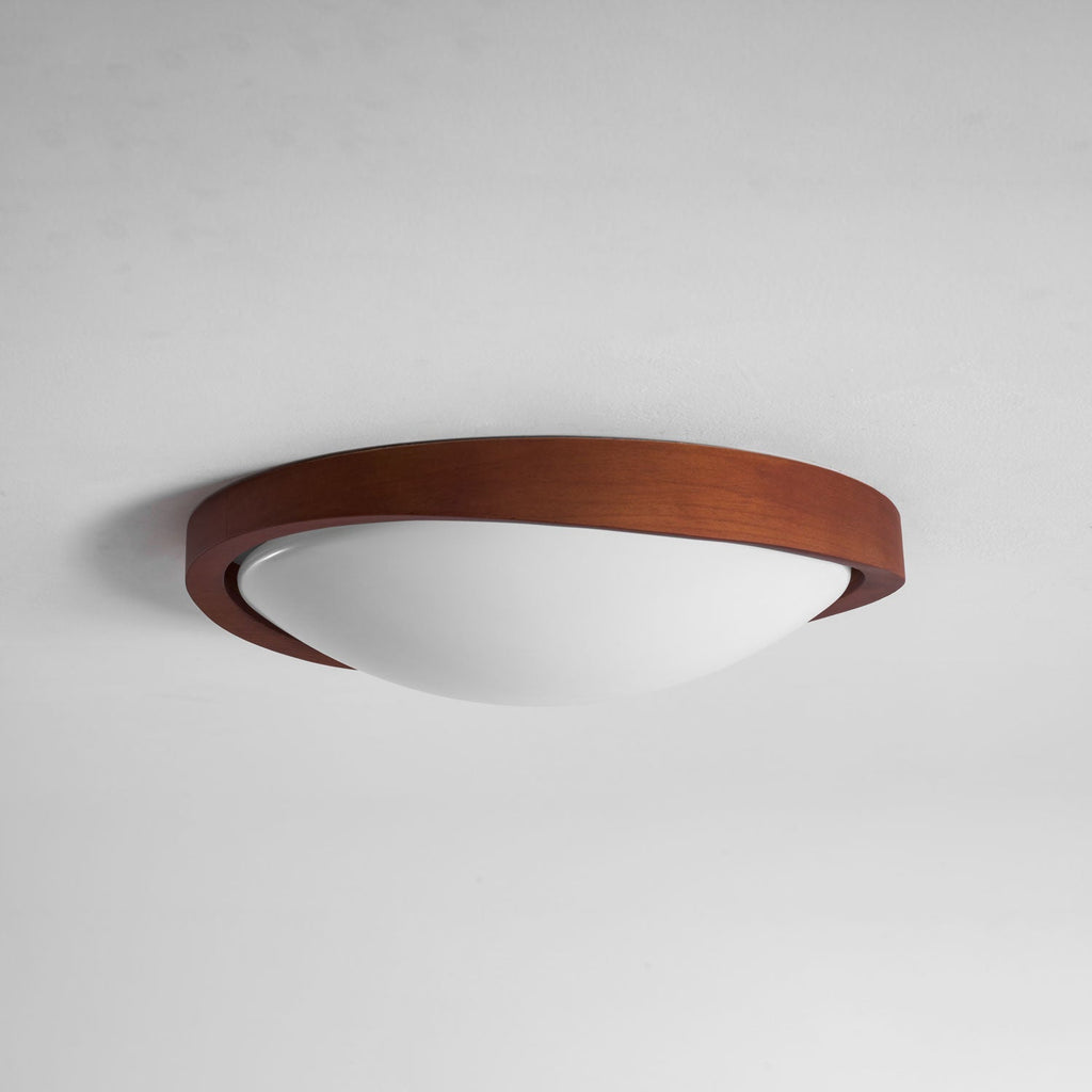 Curved Edge Walnut Ceiling Light
