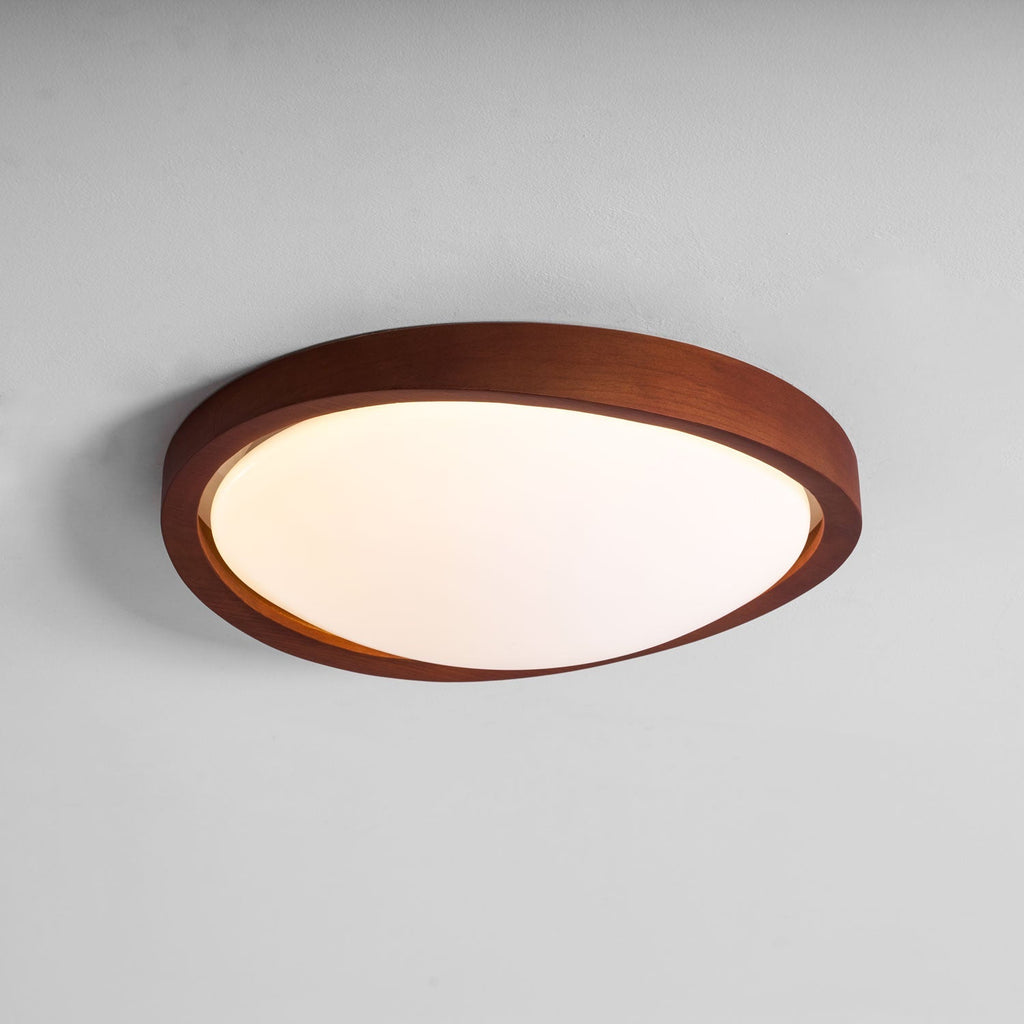 Curved Edge Walnut Ceiling Light