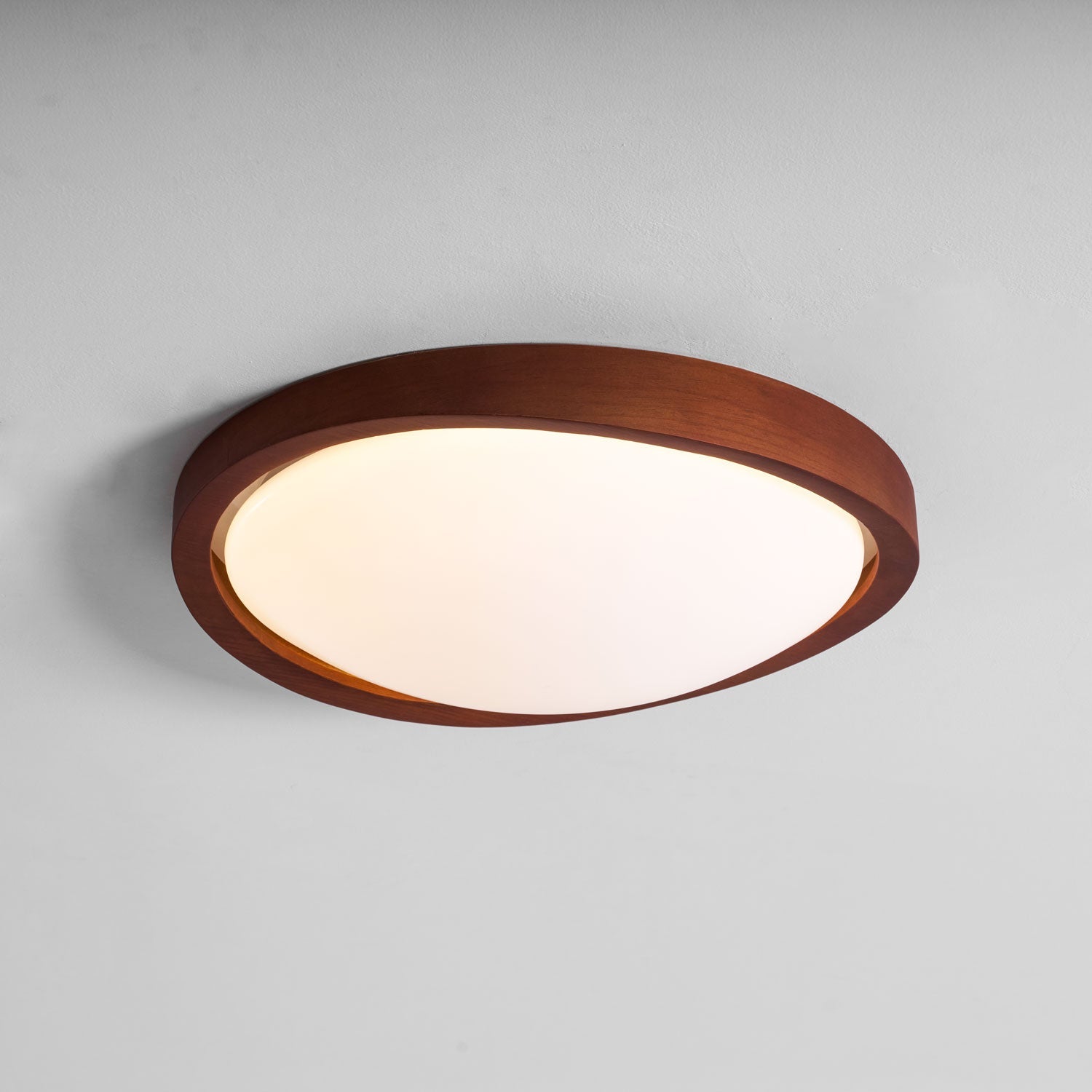 Curved Edge Walnut Ceiling Light