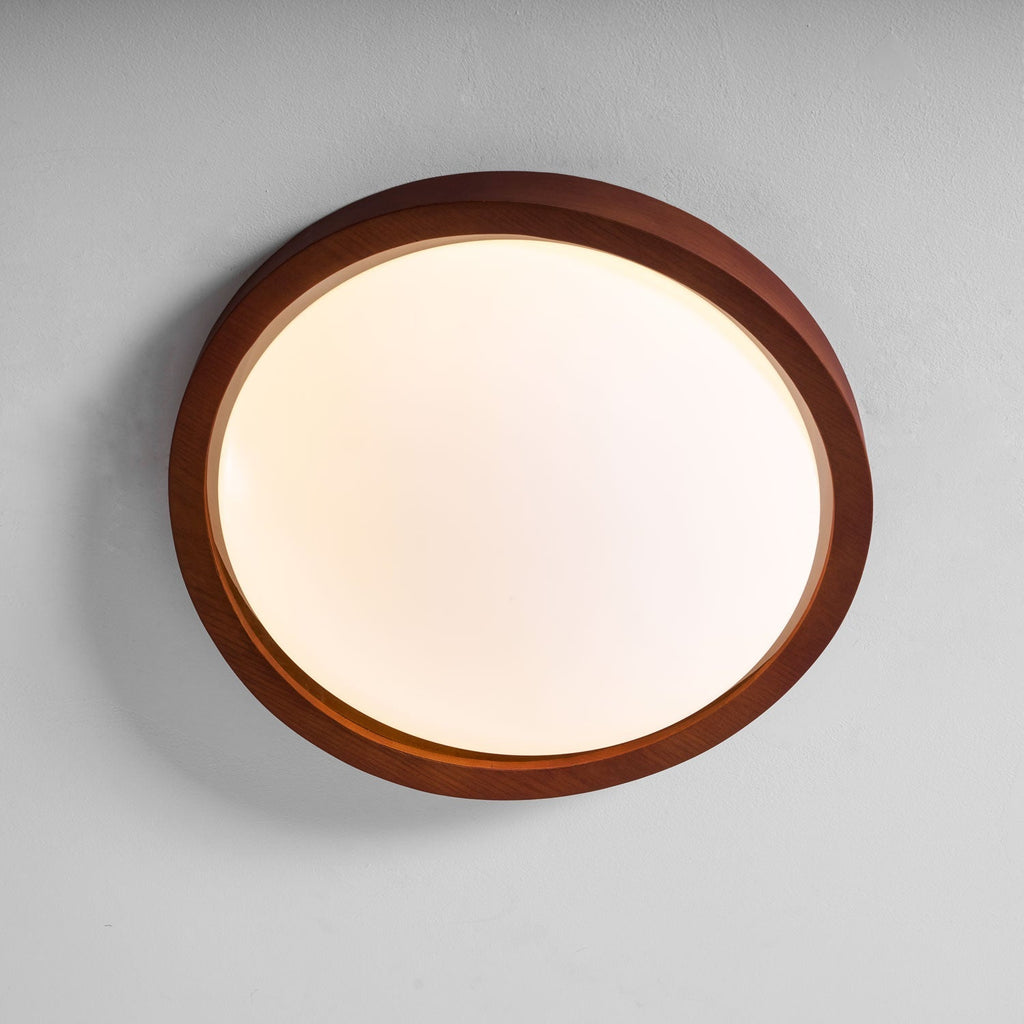 Curved Edge Walnut Ceiling Light