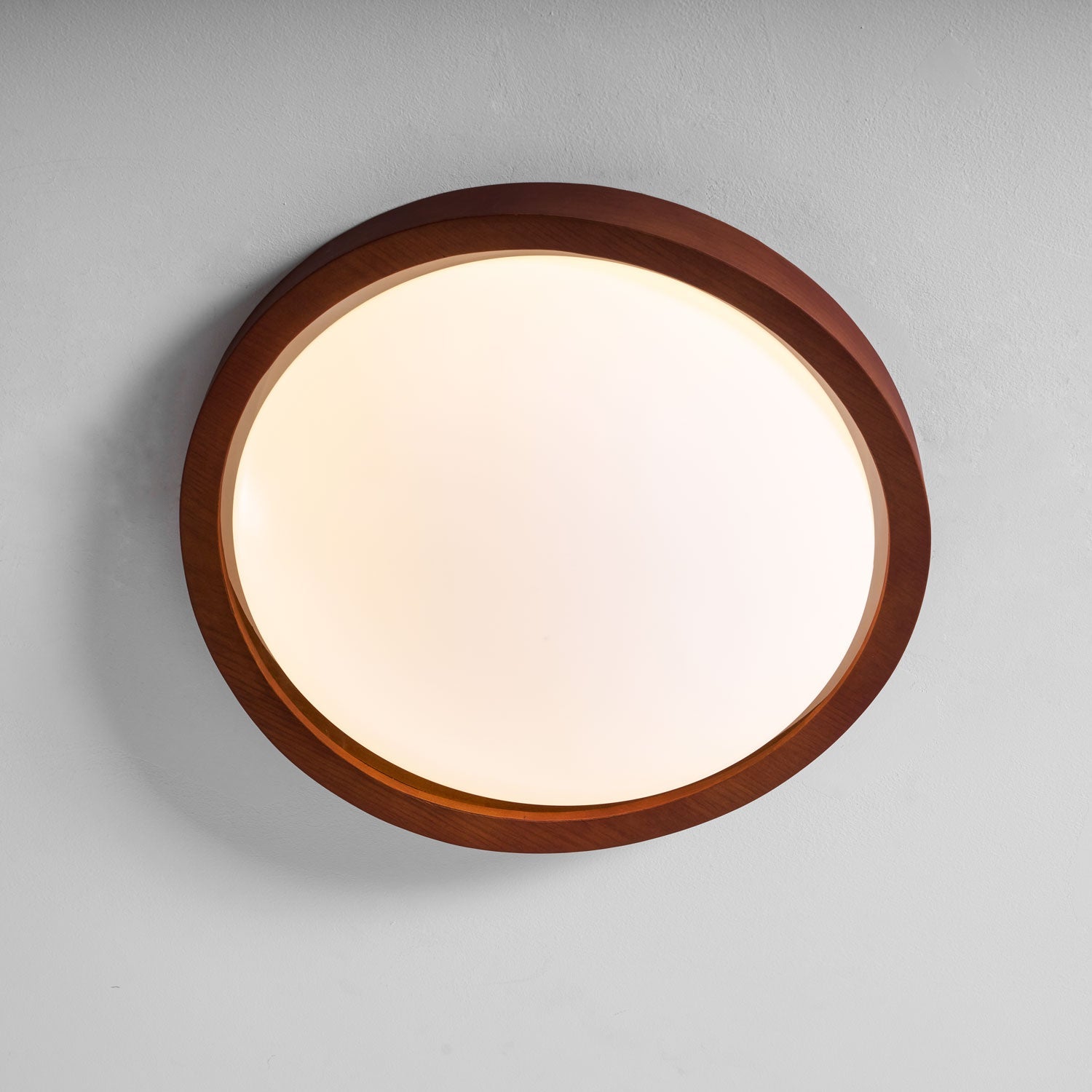 Curved Edge Walnut Ceiling Light