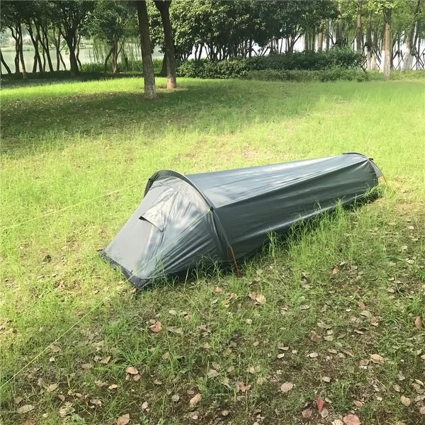 单人帐篷 - 防水PU2000和PU3000 - 铝杆 - 0.7公斤 - 绿色和橙色