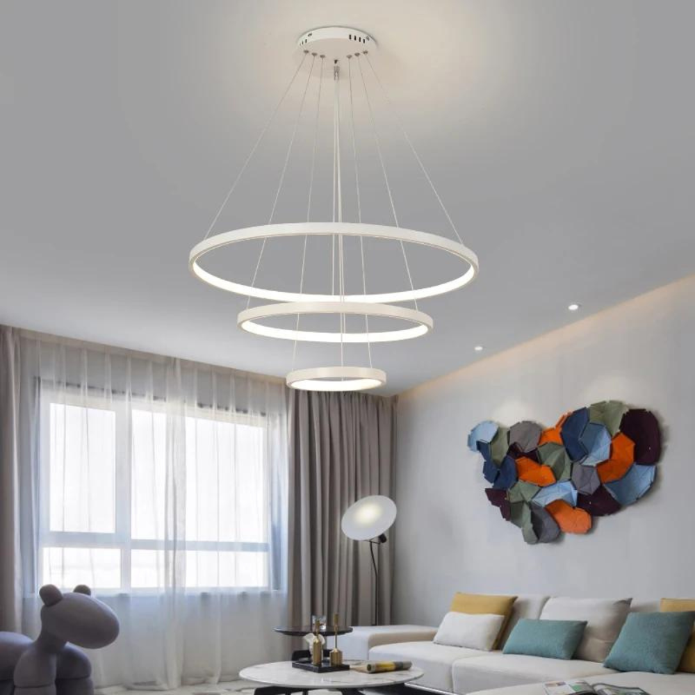 Lampadario moderno a LED a forma di anello
