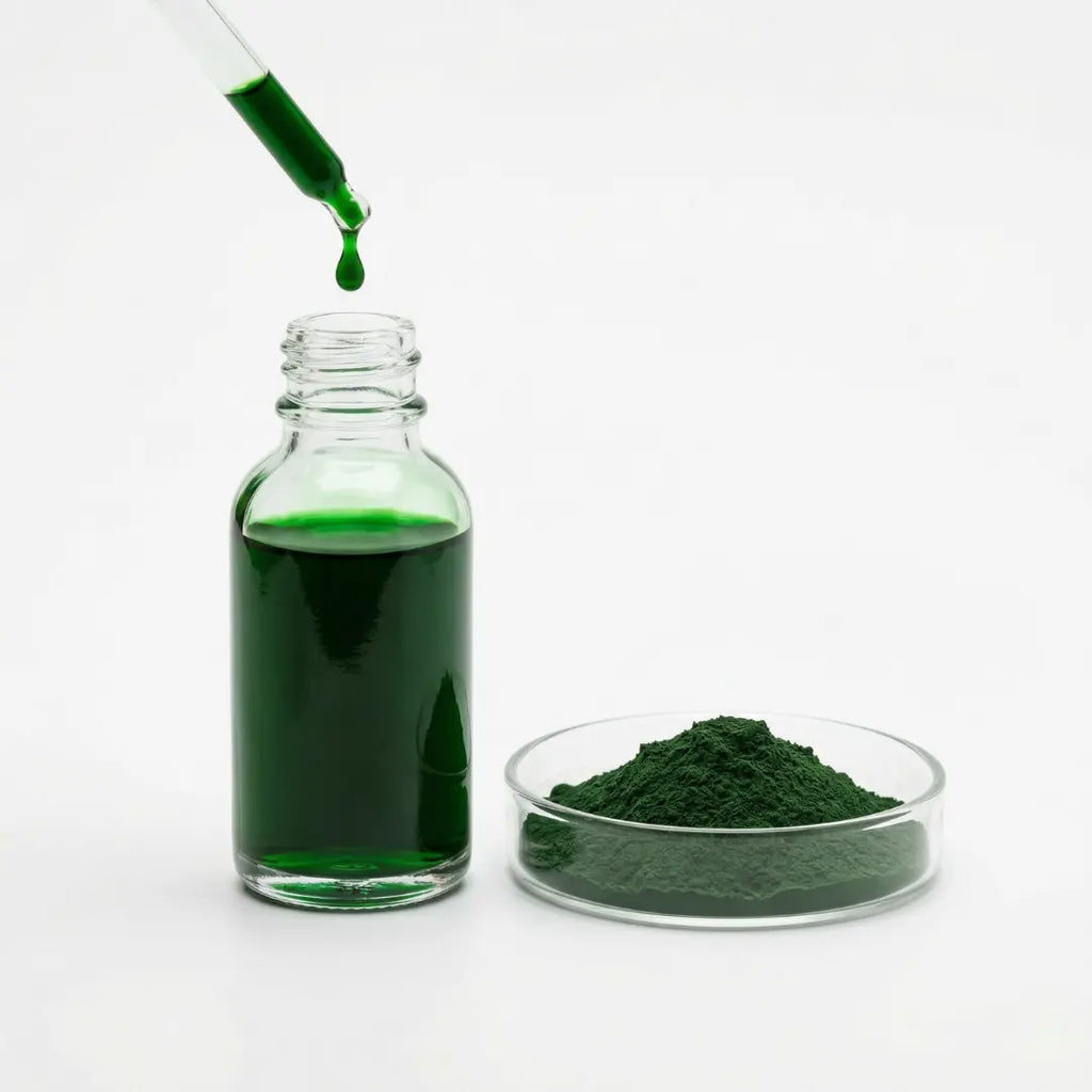 Green chlorophyllin liquid and powder