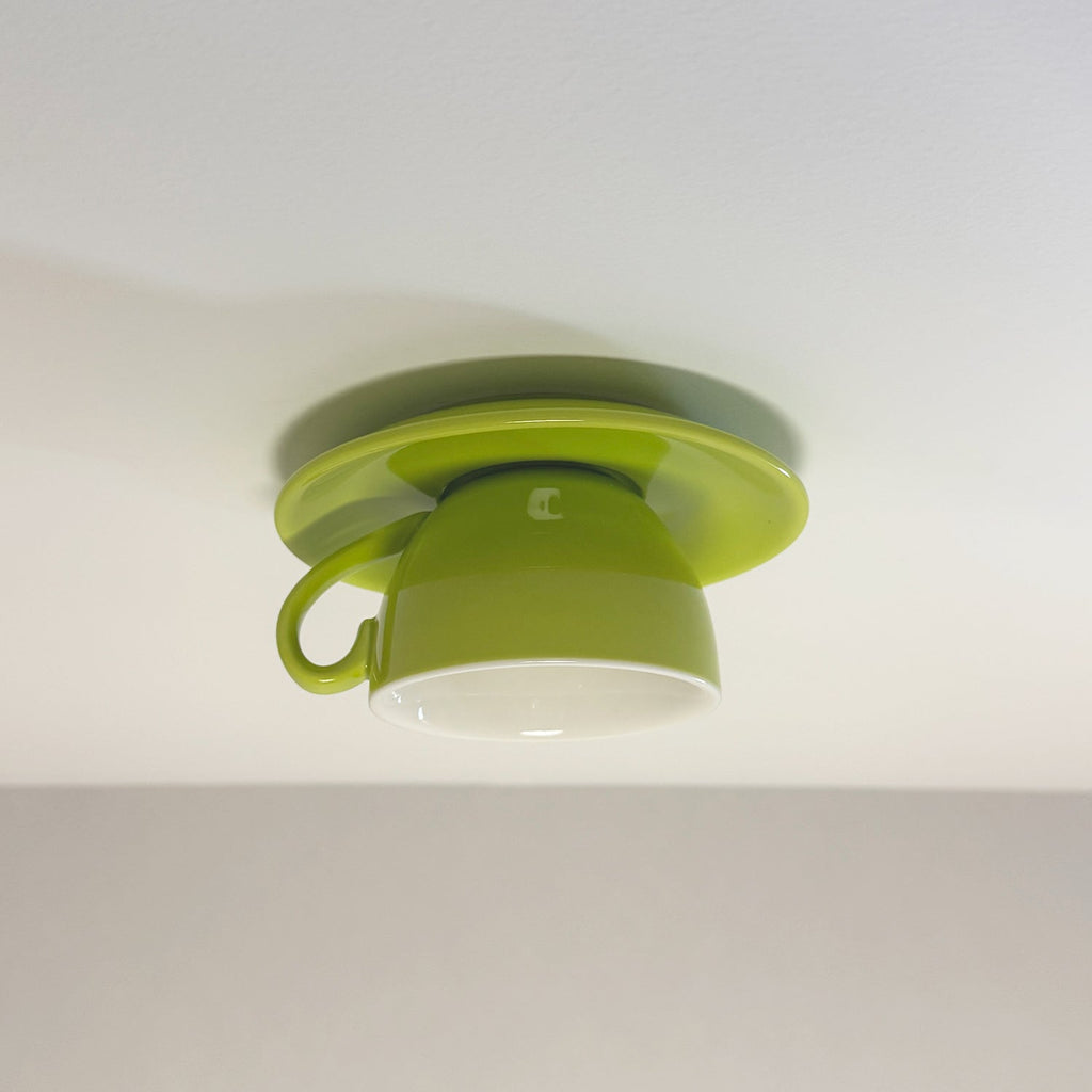 Aria Modern Coffee Cups Ceramic Flush Ceiling Lighting - Neutralighting