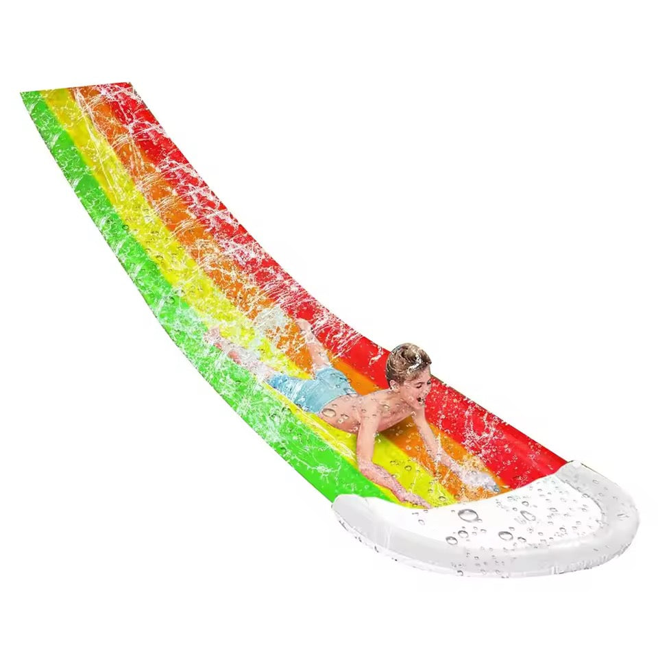 Garden Water Slide - 480×76cm - Built-In Spray - Splash Pool - No Inflation - Ages 8+